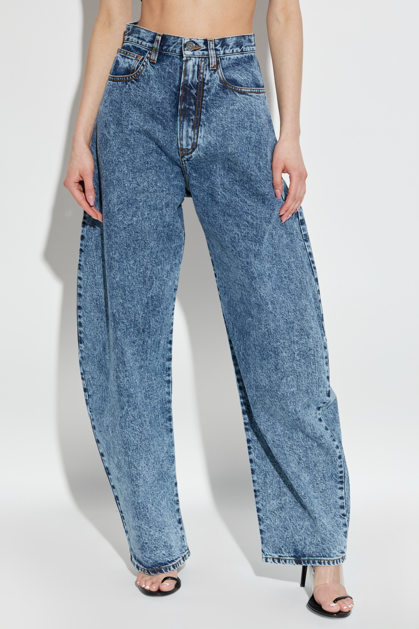 Alaïa Belt-loop Jeans In Blue