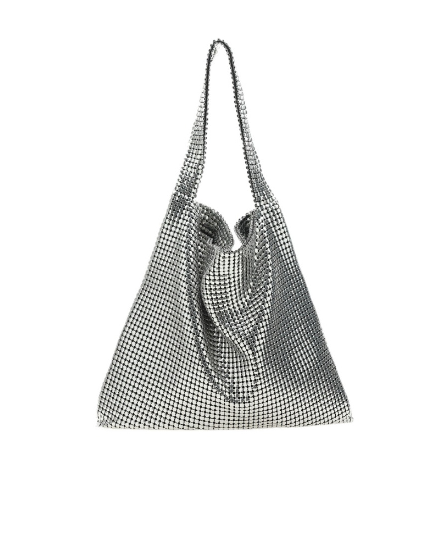 Rabanne Pixel Chainmail Shoulder Bag In Gray