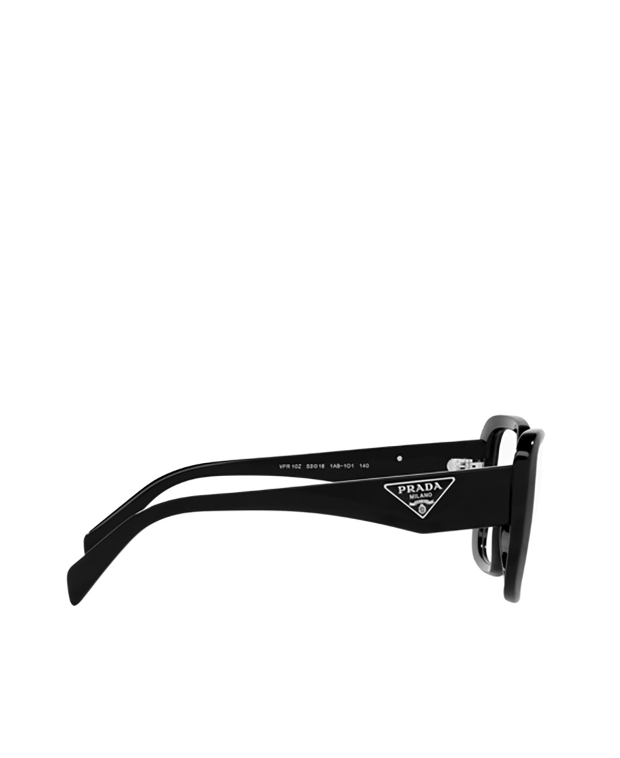 Prada Triangle Logo-plaque Square-frame Glasses In Black