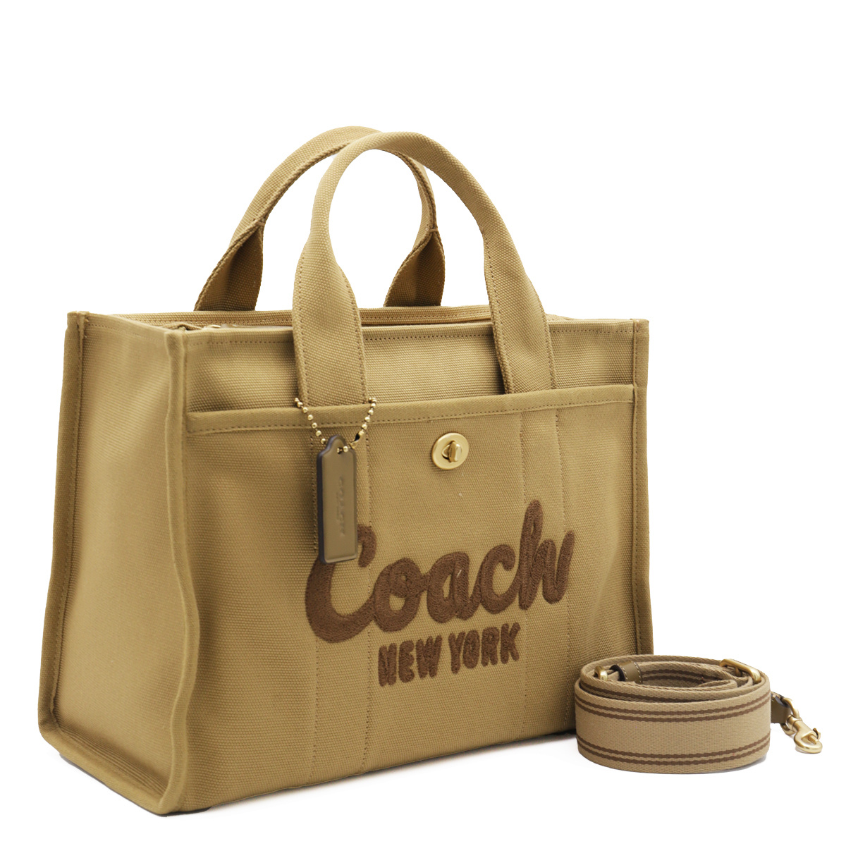 Coach Cargo Logo-embroidered Canvas Tote In Green