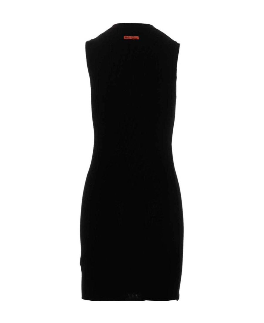 Shop Heron Preston Fine Ribbed Mini Bodycon Dress In Black