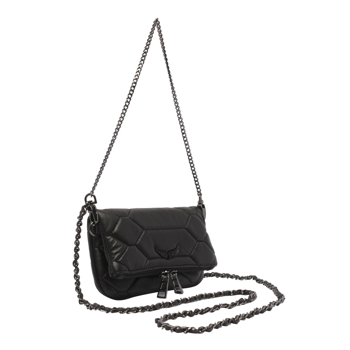 ZADIG & VOLTAIRE ZADIG VOLTAIRE ROCK NANO XL LOGO PLAQUE SHOULDER BAG