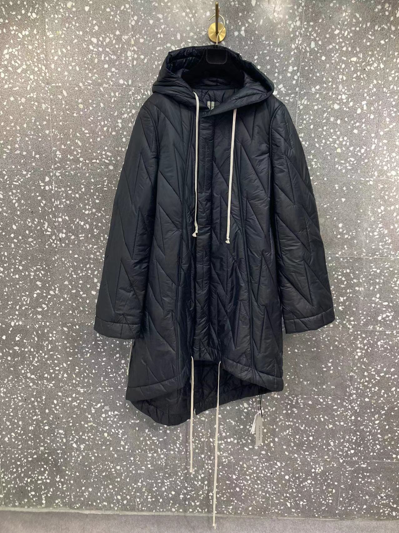 Rick Owens Drkshdw Fishtail Hooded Raincoat In Black