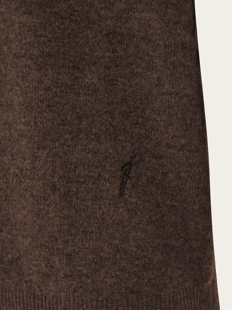 Ferragamo Chocolate Stretch Wool Blend Sleeveless Sweater