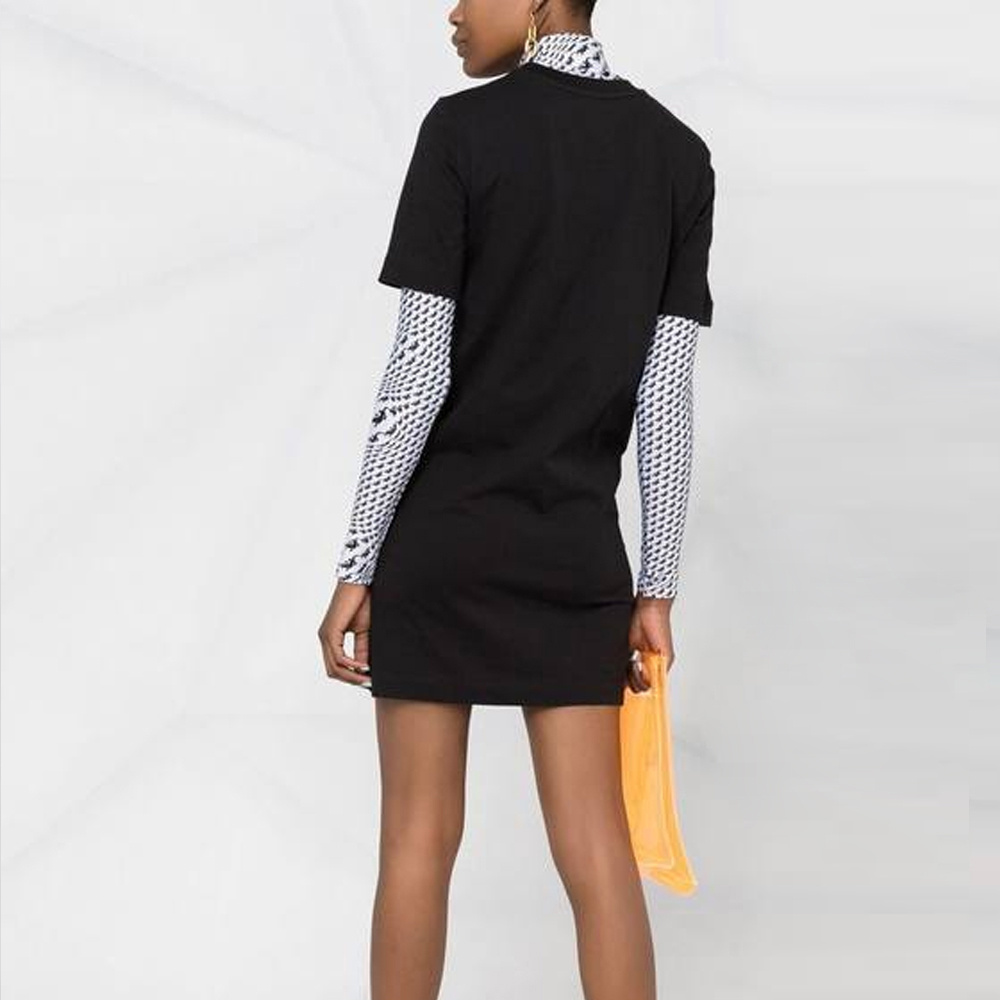Moschino Logo T-shirt Dress In Black