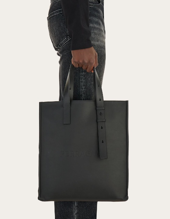 FERRAGAMO EMBOSSED LOGO HANDBAG 