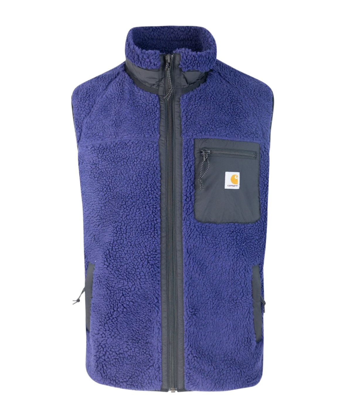 Carhartt 'prentis' Fleece Texture High Collar Vest In Blue