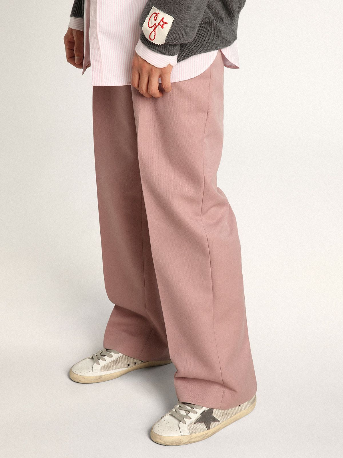 Golden Goose Superstar White Low-top Sneaker With Star Patch On The Side And Lettering Logo In Leather Man