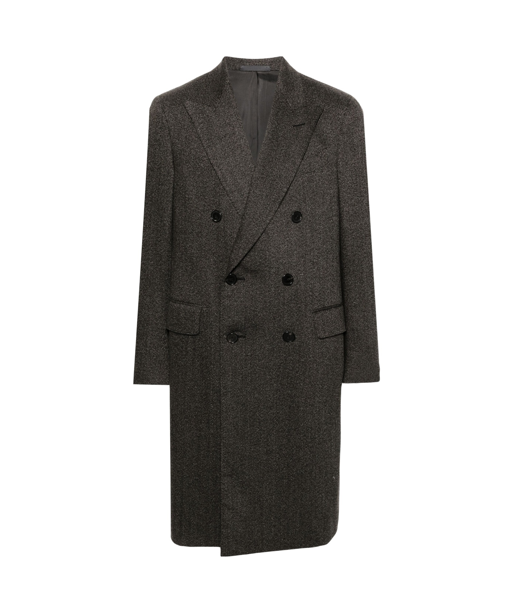 Caruso Long-sleeved Coat In Black
