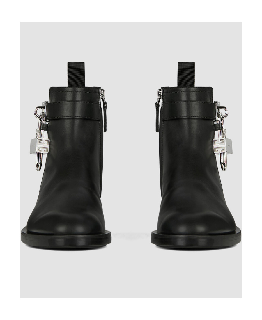 Givenchy Woman Lock Ankle Boot In Black Leather In Black