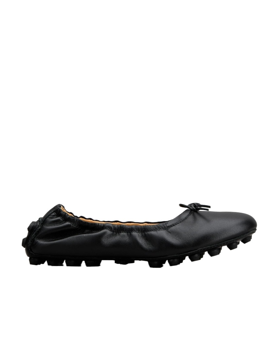Tod's Gommino Bubble Leather Ballet Flats In Black