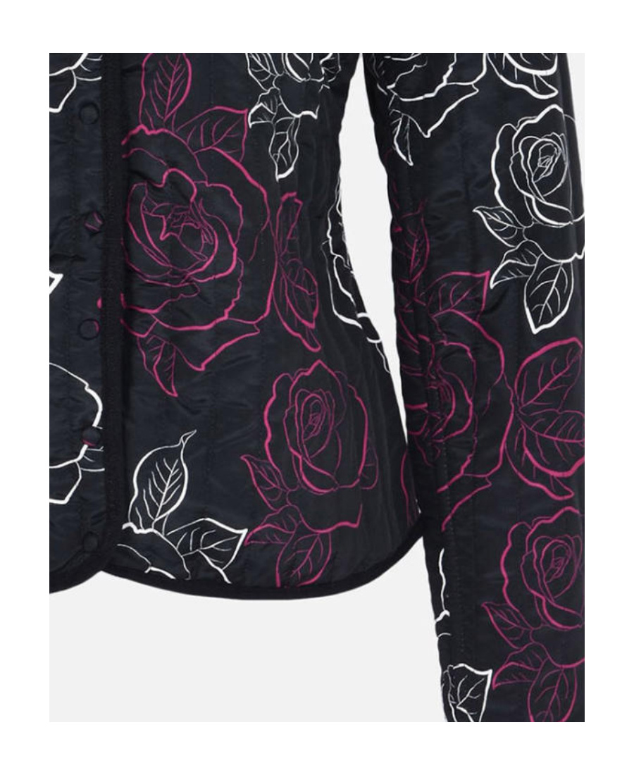 Shop Armani Jeans Printed Pattern Casual Jacket In Black