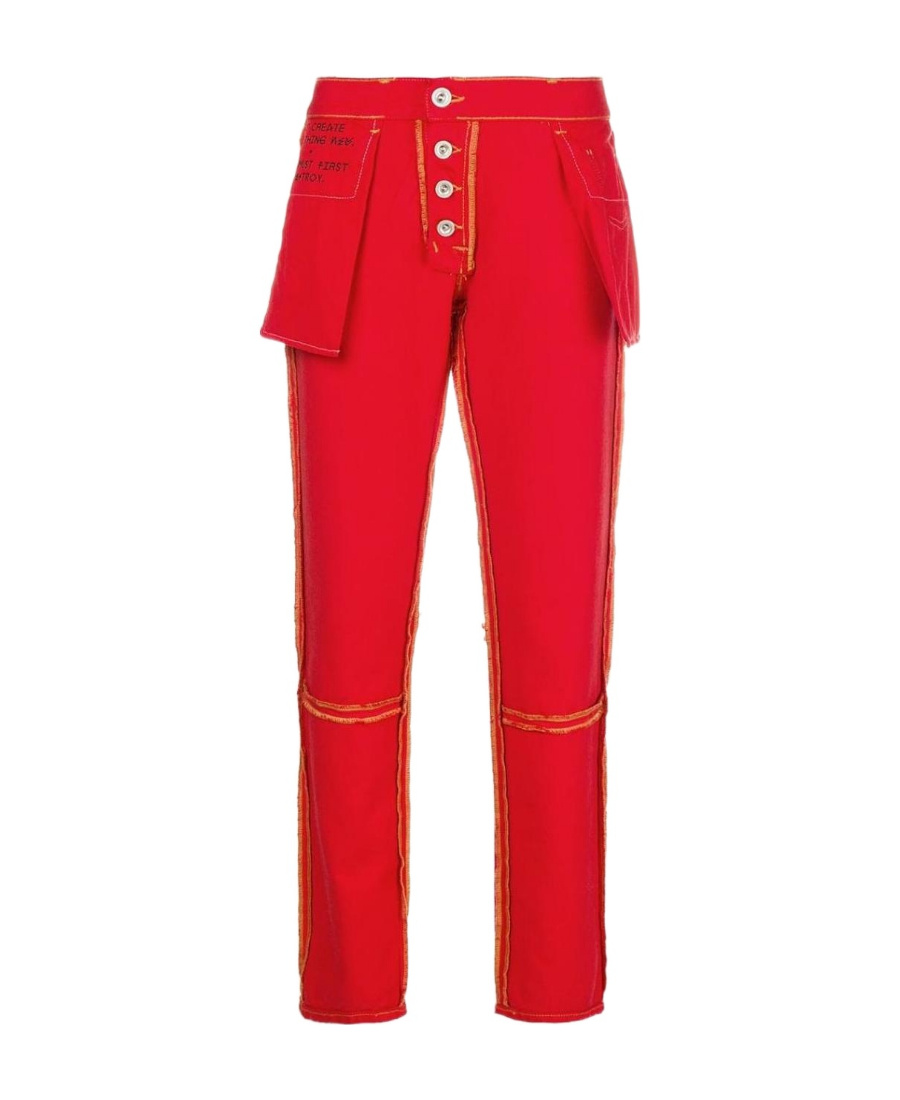 Ben Taverniti Unravel Project Logo Skinny Jeans In Red
