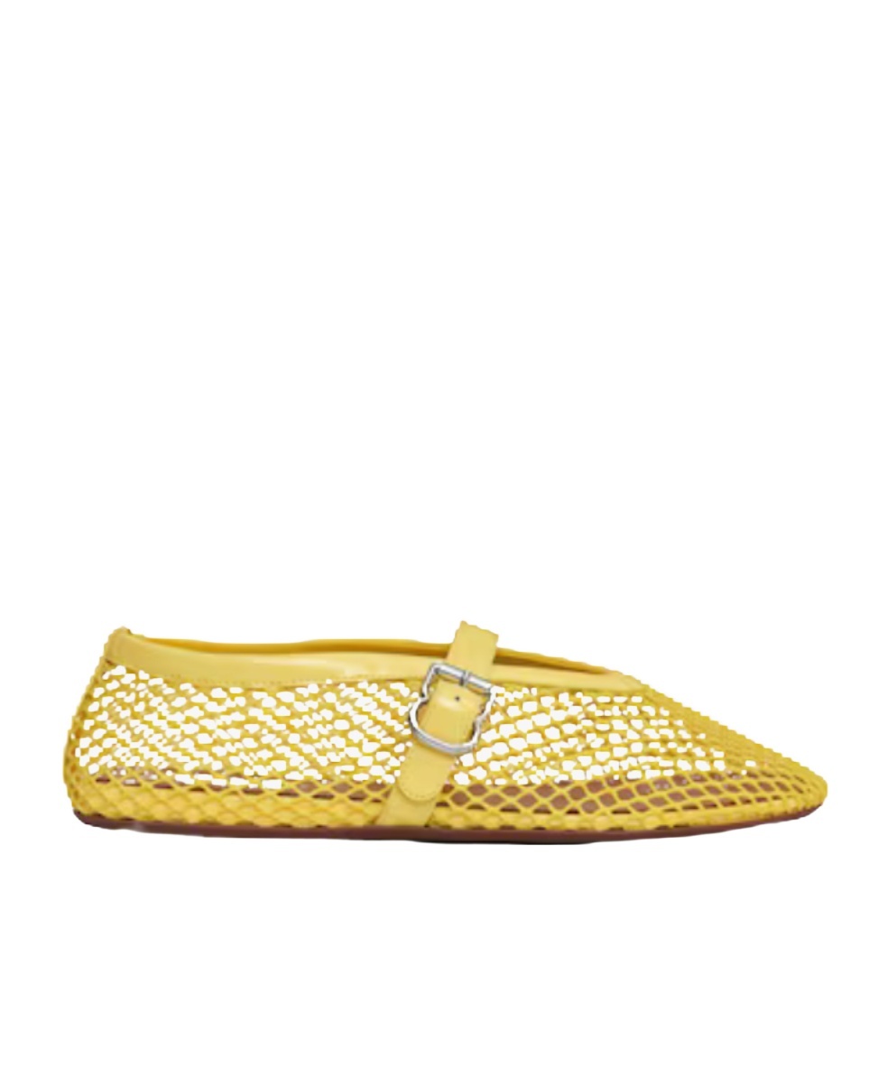 Alaïa Mesh Ballet Flats In Yellow