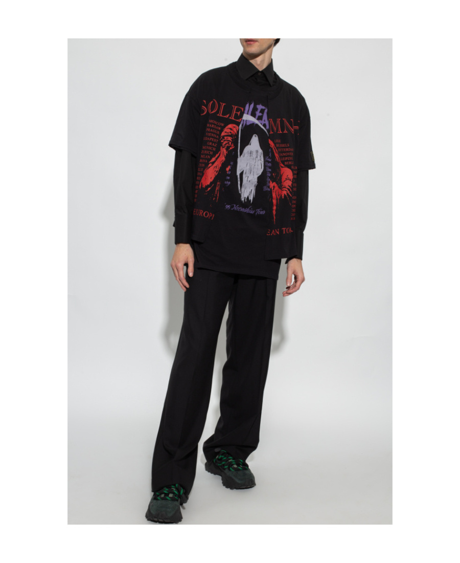 Raf Simons Graphic-print Layered T-shirt In Black