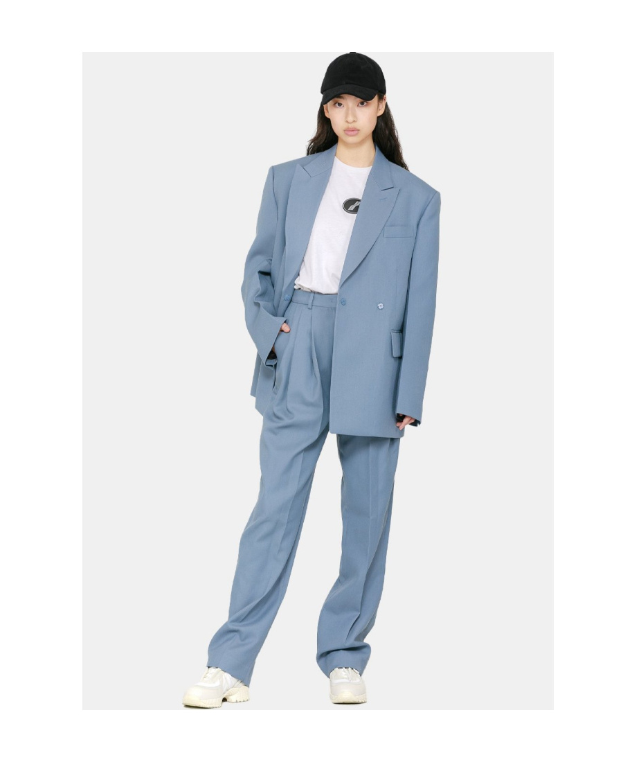 We11 Done Lapel Suit Jacket In Blue