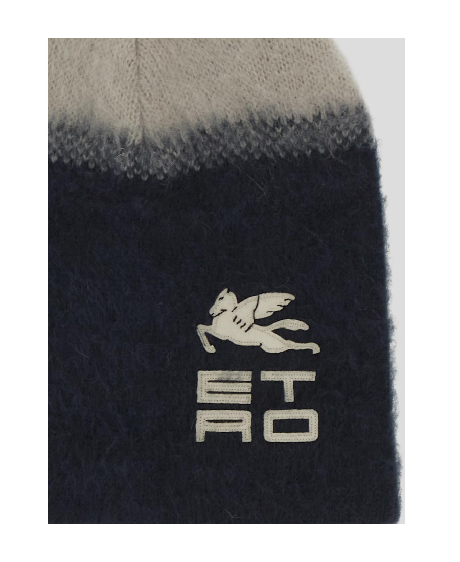 Etro Logo-print Virgin-wool Hat In Black
