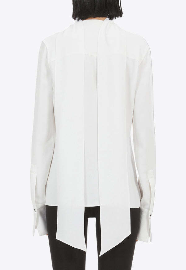 Ferragamo Lapel Long-sleeved Shirt In White