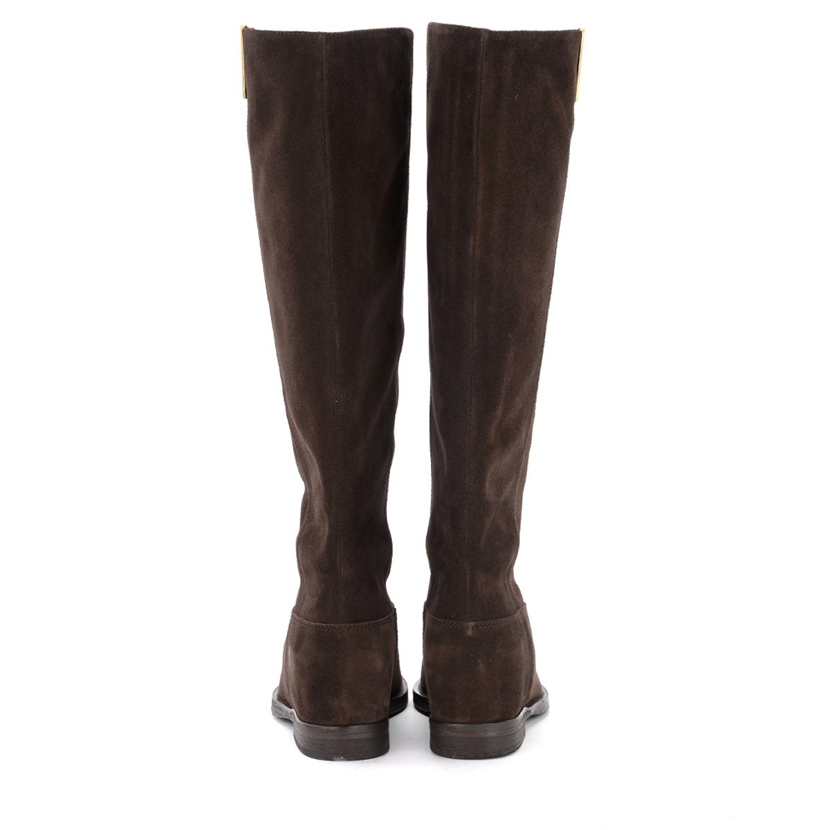 Via Roma 15 V-shaped Logo High Boots In Brown