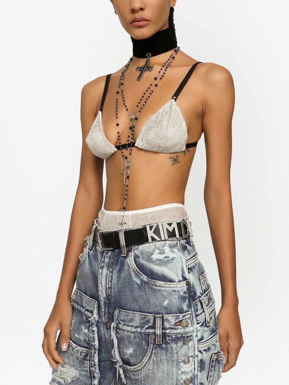 Dolce & Gabbana Calfskin Belt With Lettering In Black