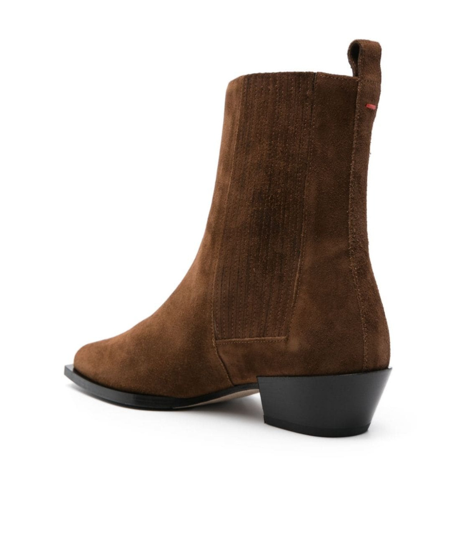 Aeyde 40mm Belinda Suede Ankle Boots In Brown