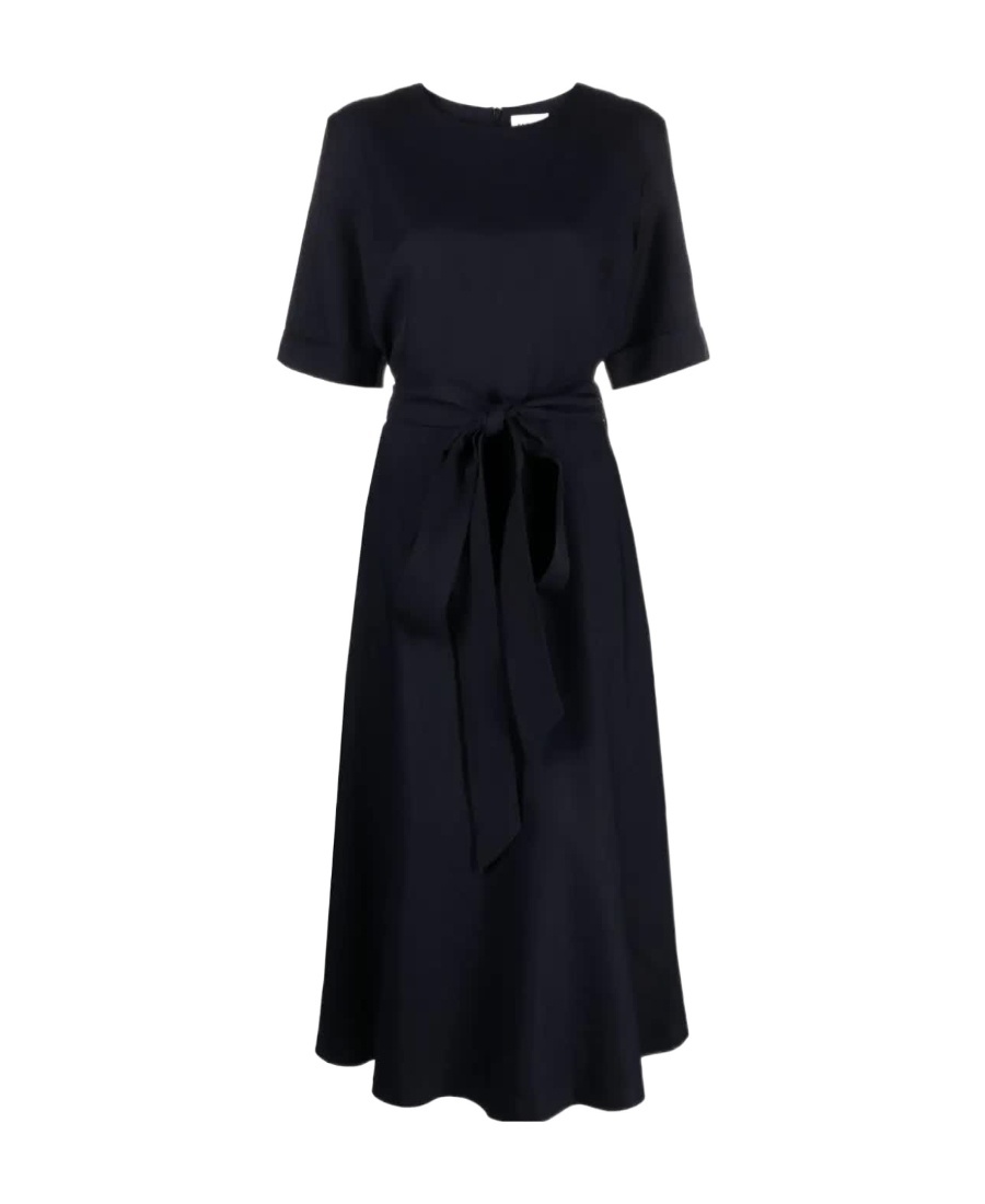 P.a.r.o.s.h Parosh Short Sleeves Crew Neck Chemisier Dress In Black