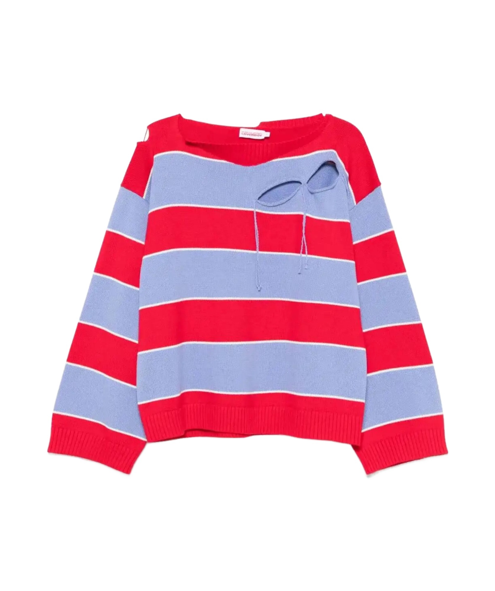 Charles Jeffrrey Loverboy Slash Stripe Sweater In Red