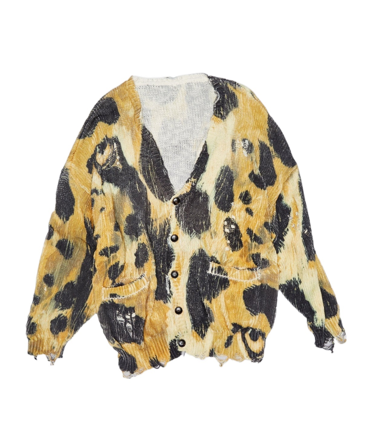 R13 Yellow Printed Oversized Cardigan In Multicolor