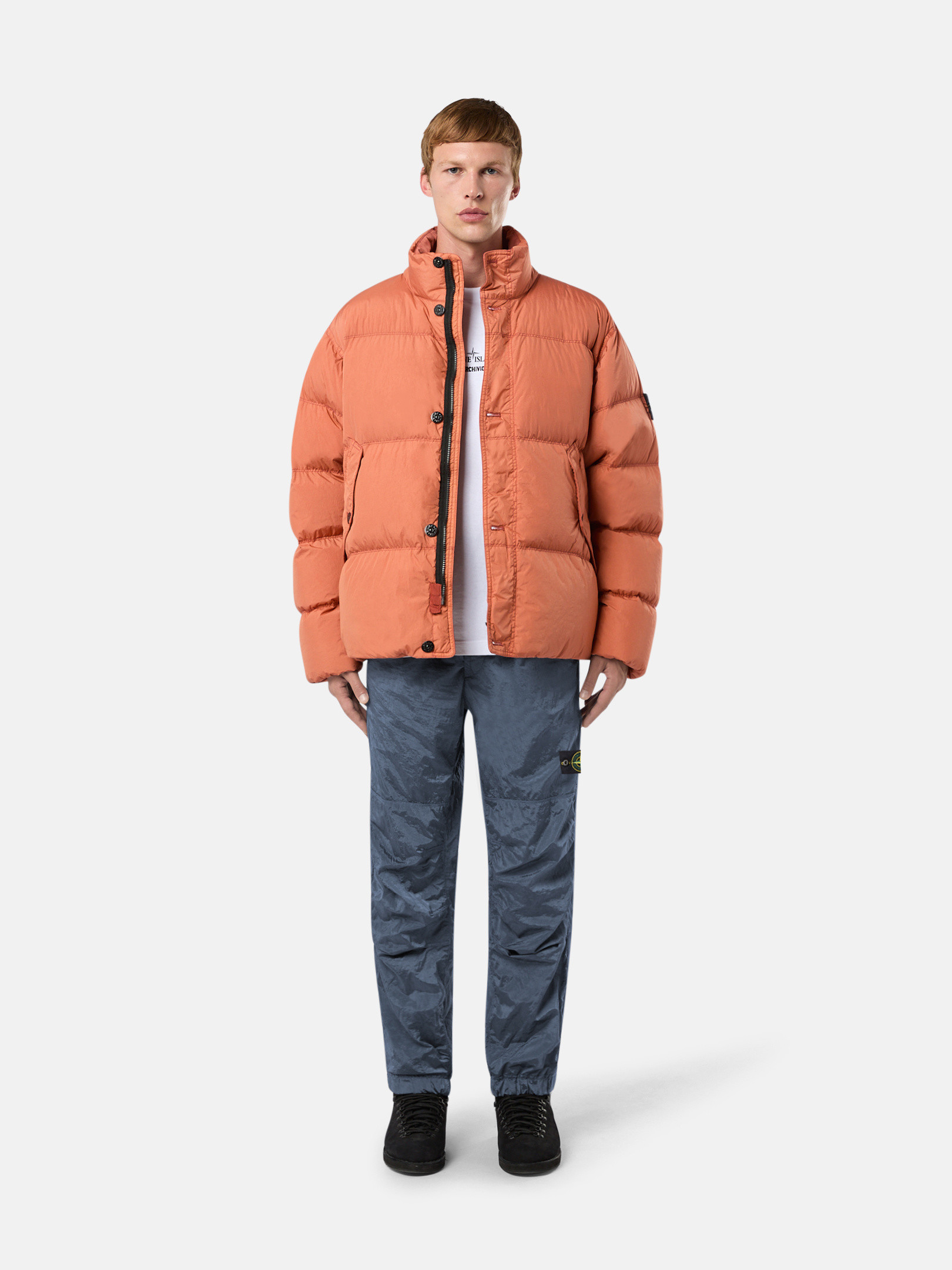 Stone Island Elastic Waist-edge Casual Pants In Blue