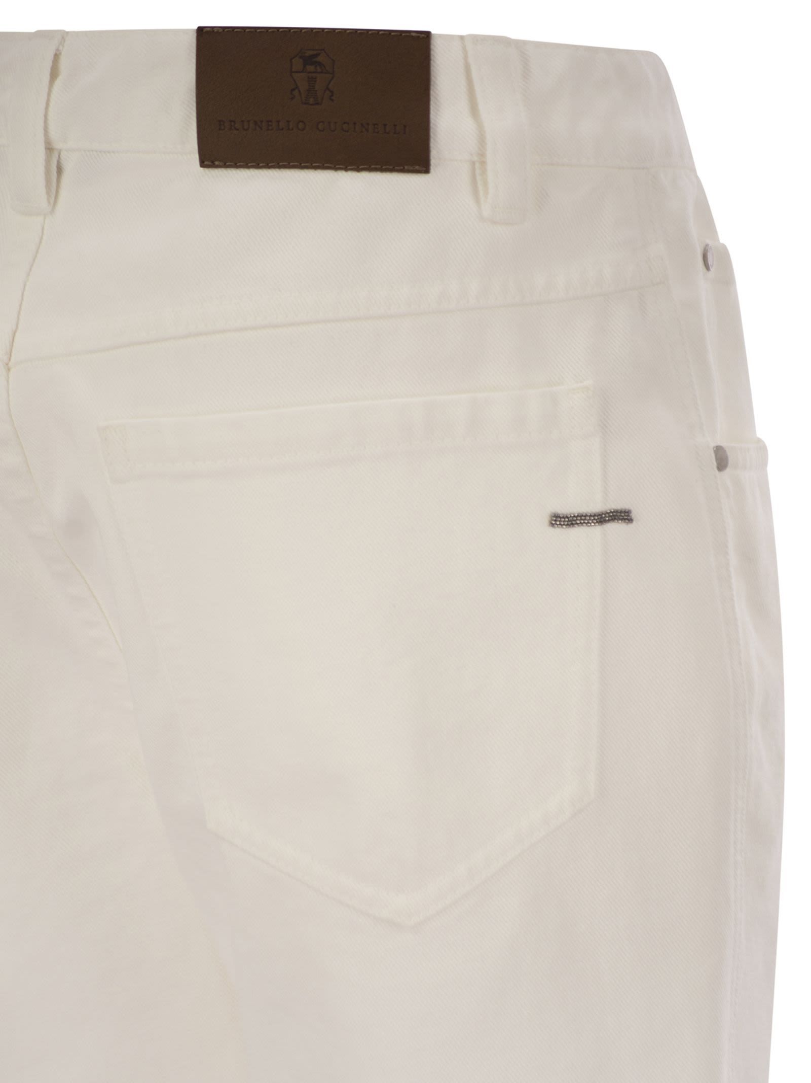 Brunello Cucinelli Belt-loop Casual Pants In White