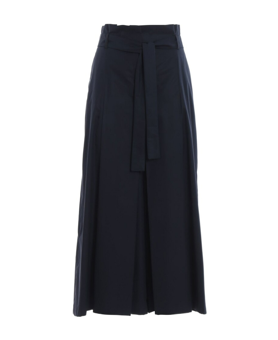 Max Mara Lace Up Wide-legged Casual Pants In Black