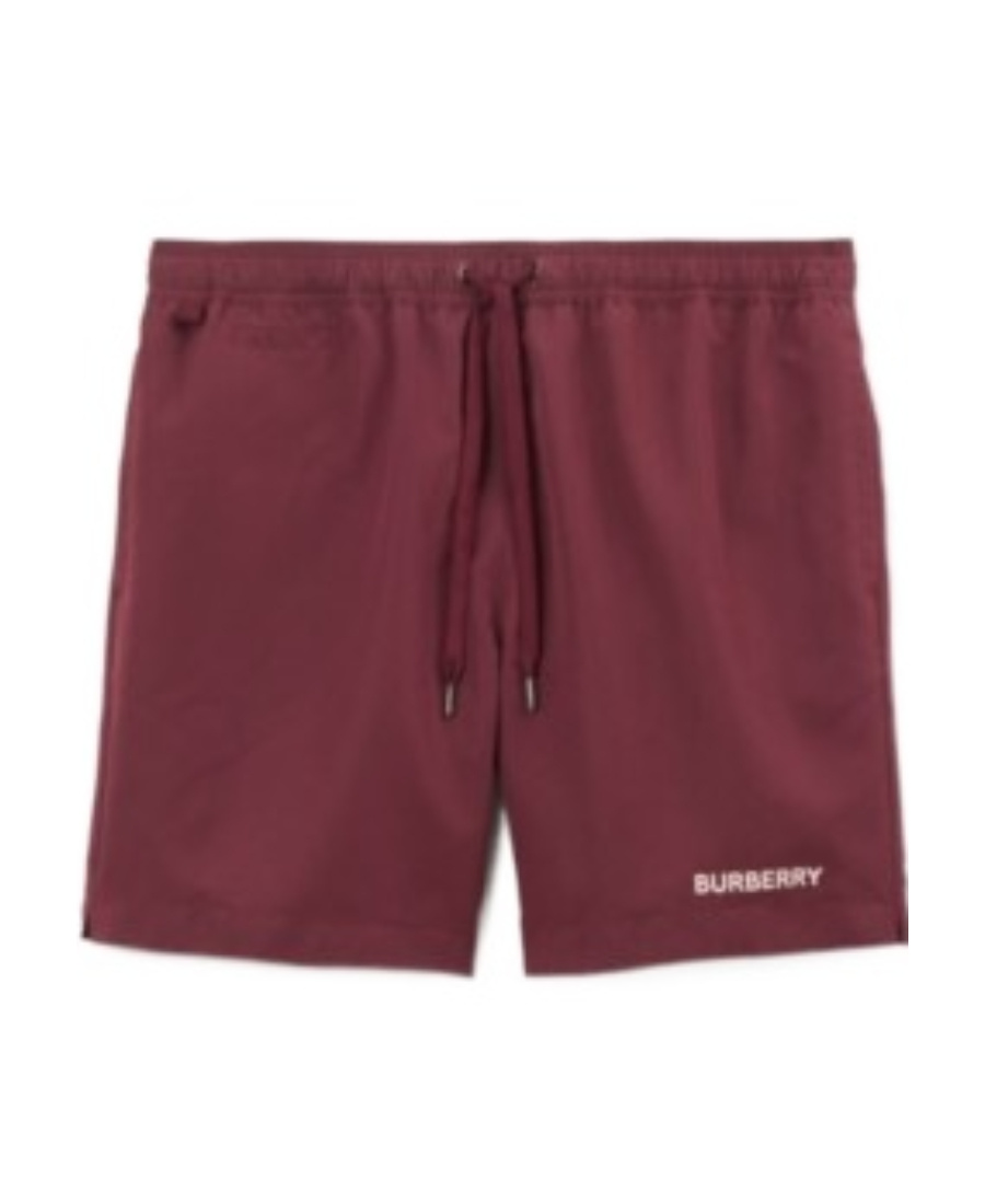 Burberry Ekd Motif Cotton Shorts In Red