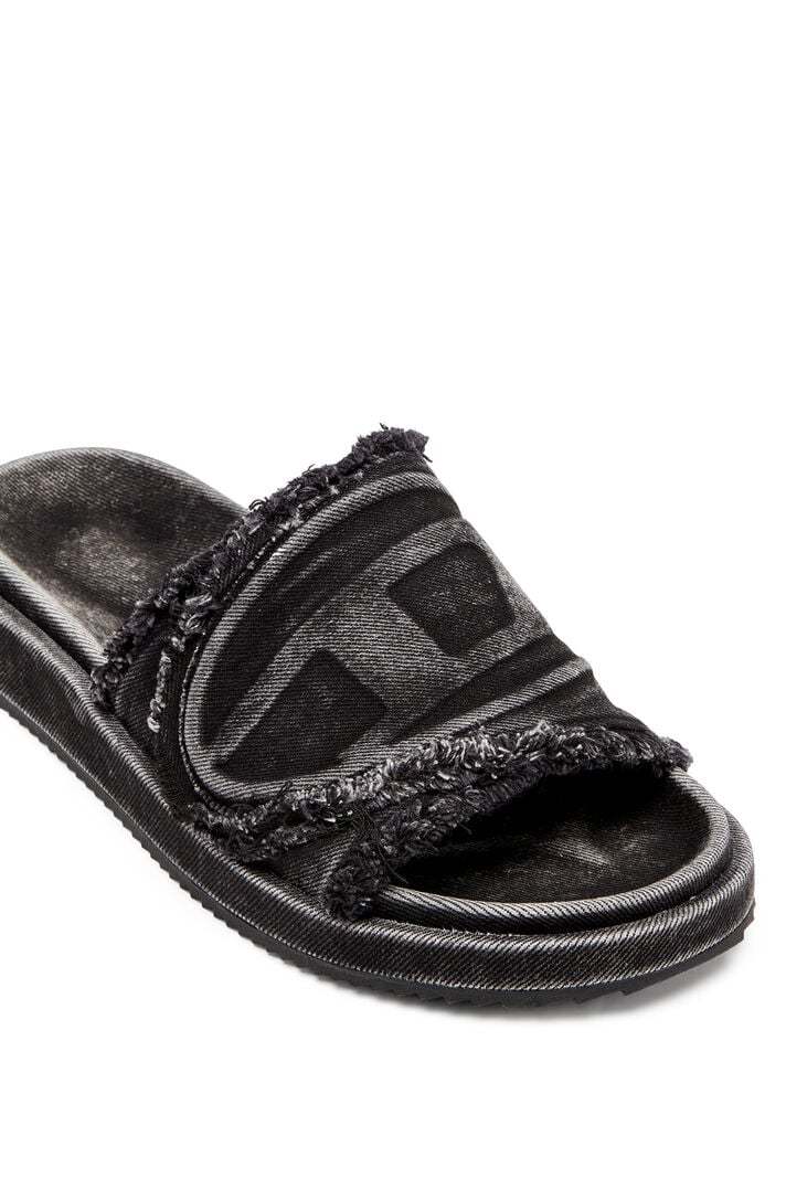 Diesel Black Sa-slide D Oval Sandals In Black