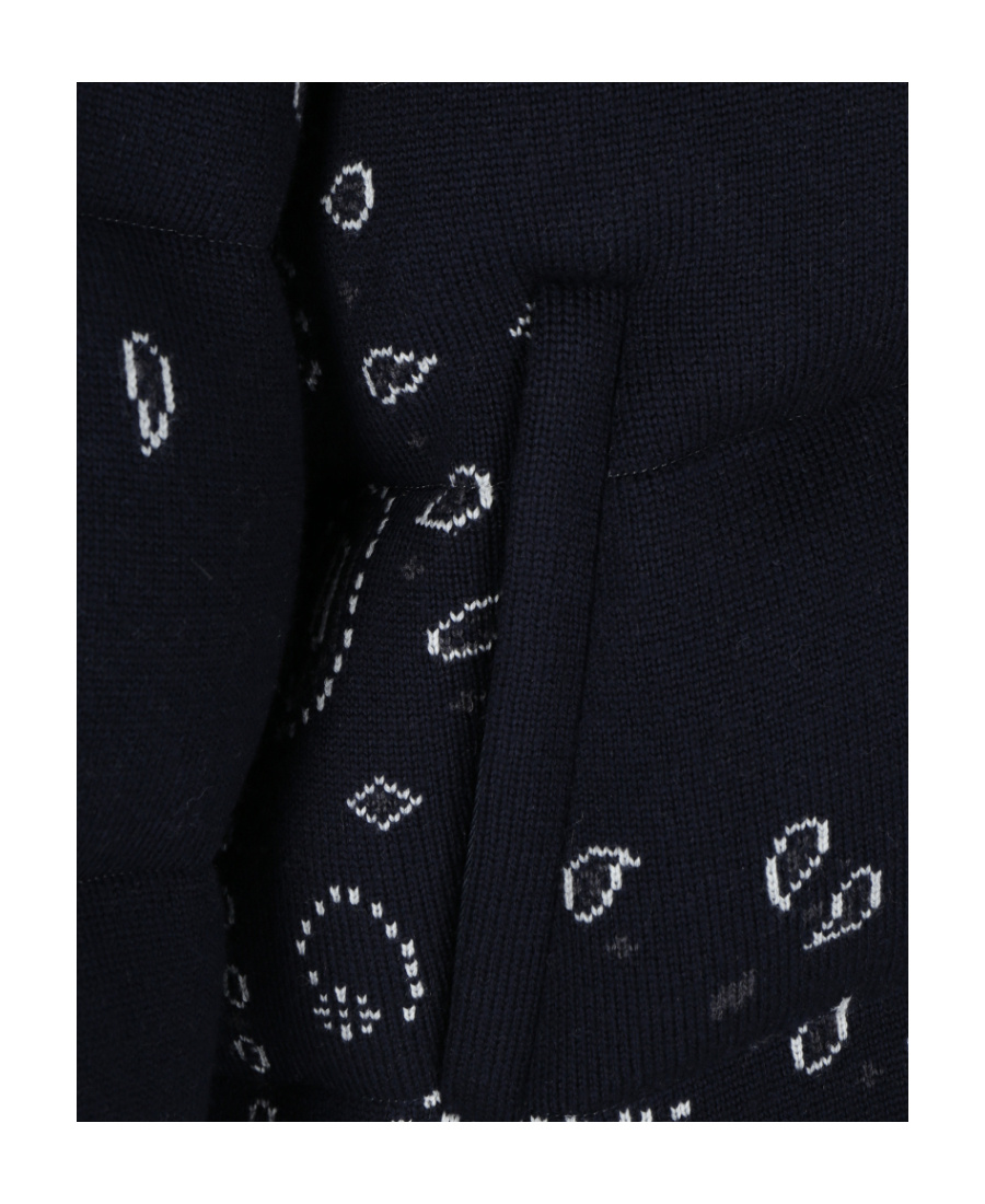 Alanui Down Jacket Wool Concealed Drawstring In Blue