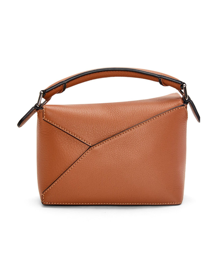 Loewe Puzzle Edge Mini Textured-leather Shoulder Bag In Brown