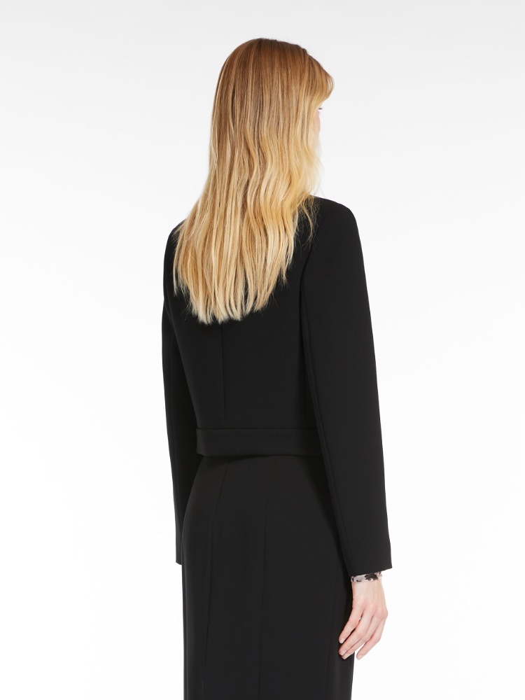 Max Mara Double-breasted Short Casual Jacket In Black