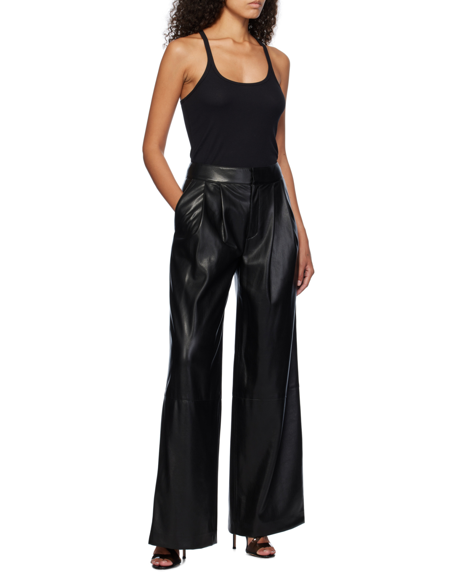 Hugo Boss Wide-leg Casual Pants In Black