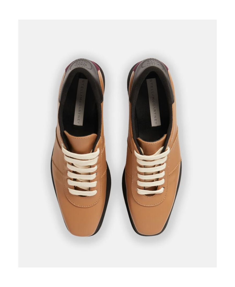 Stella Mccartney Wedge Platform Sneakers Heel Detail In Brown