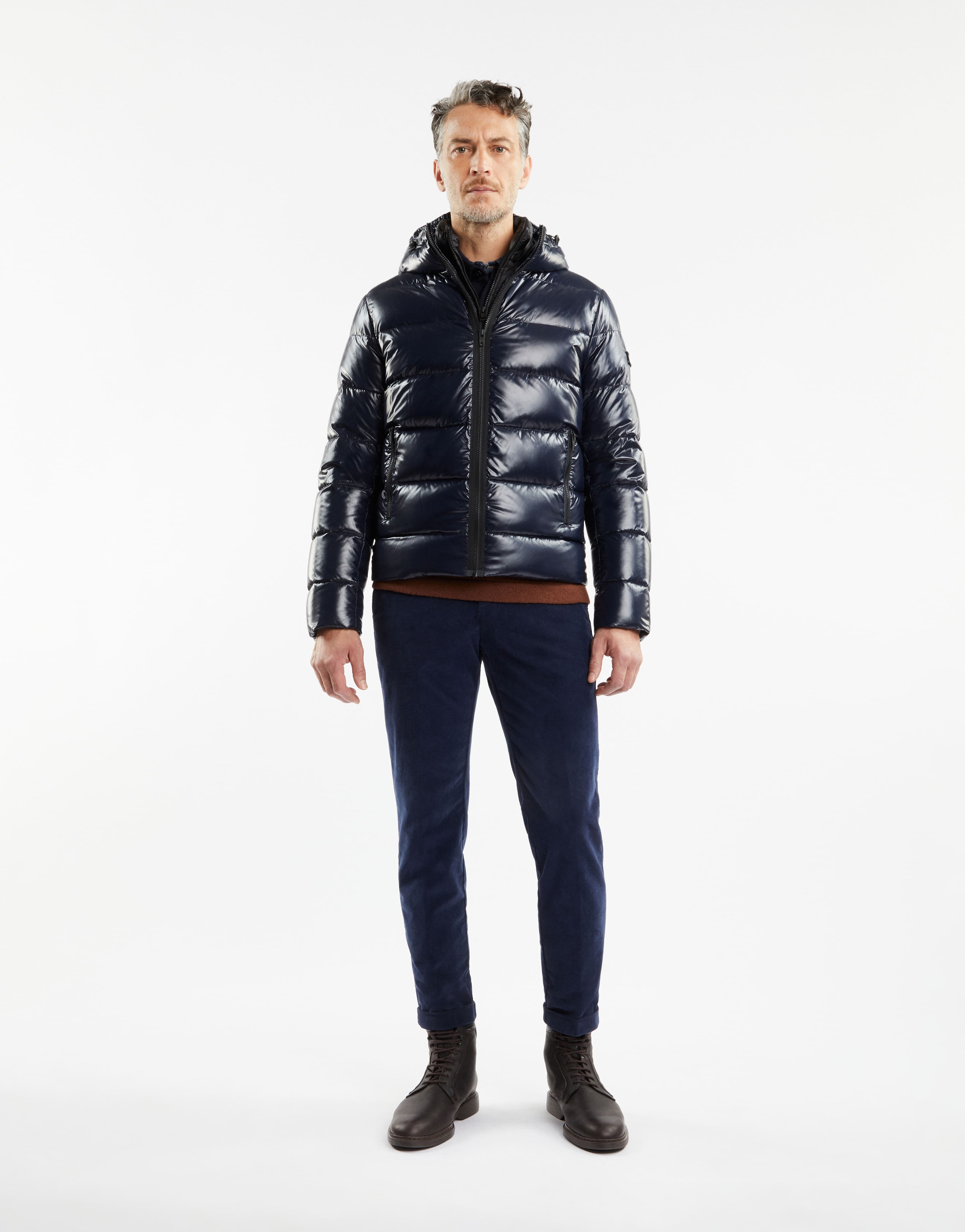 Fay Long-sleeved Quilted Down Jacket In Black