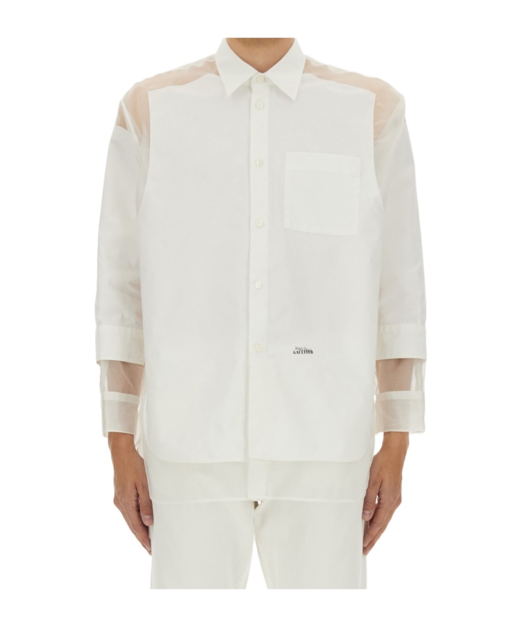 Jean Paul Gaultier Logo Printed Shirt In White