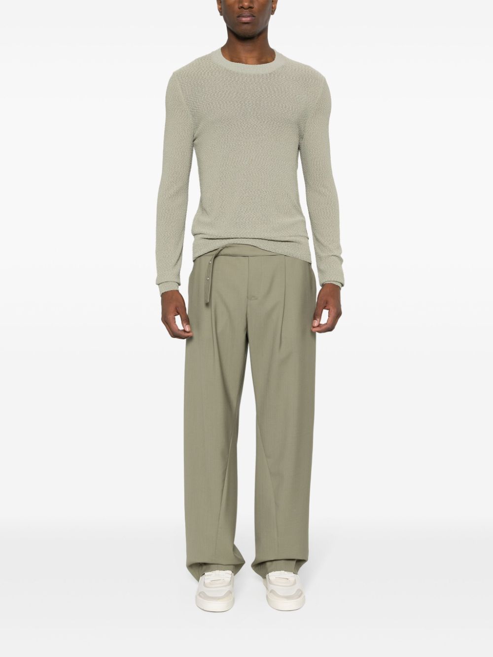 Ami Alexandre Mattiussi Long-sleeved Sweater In Nude