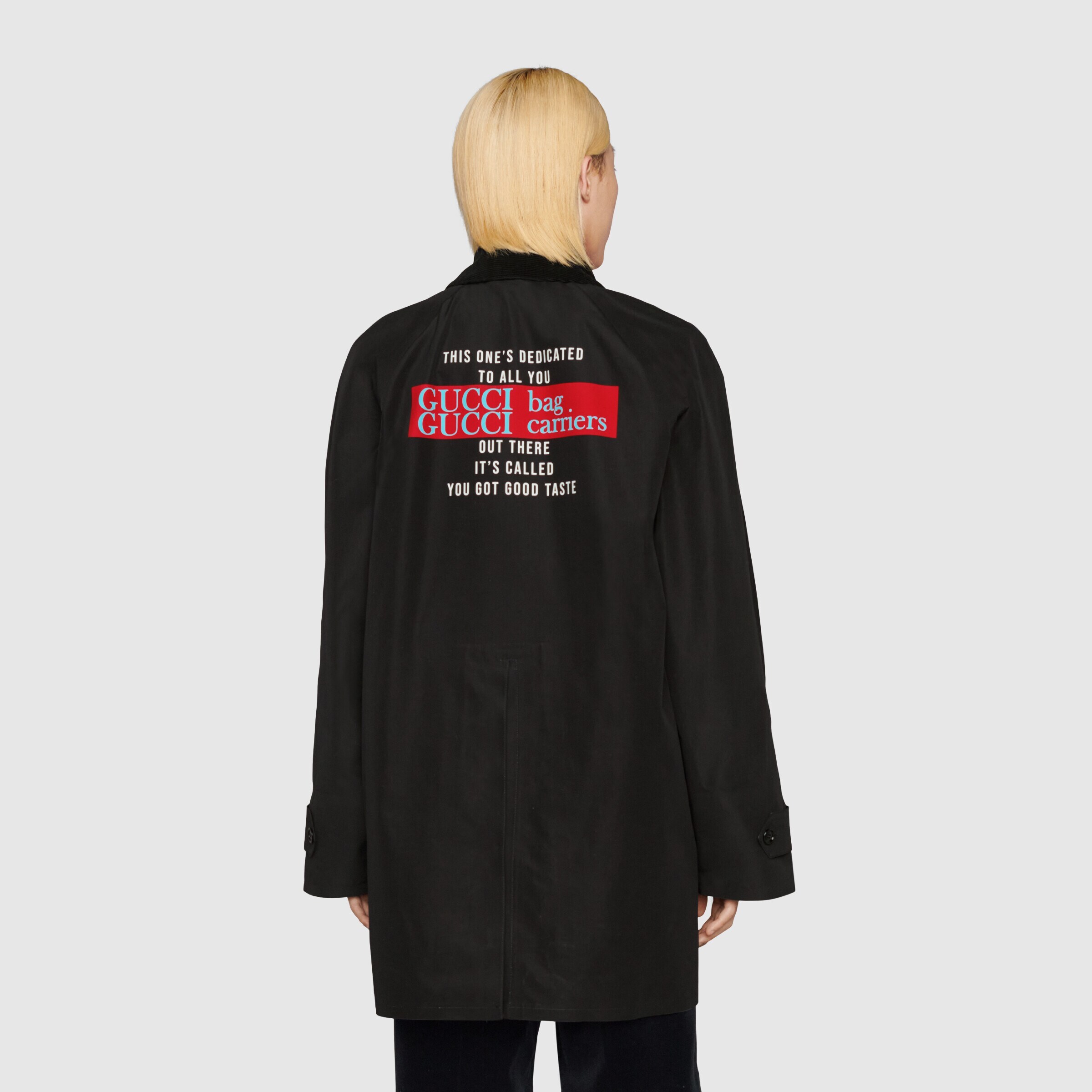Gucci Cotton Lyric-print Jacket In Black