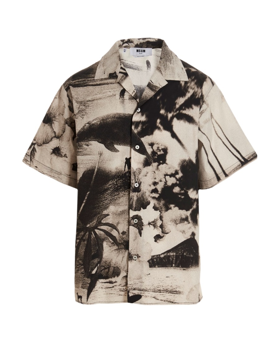 Msgm A Short Sleeved Shirt In Nude