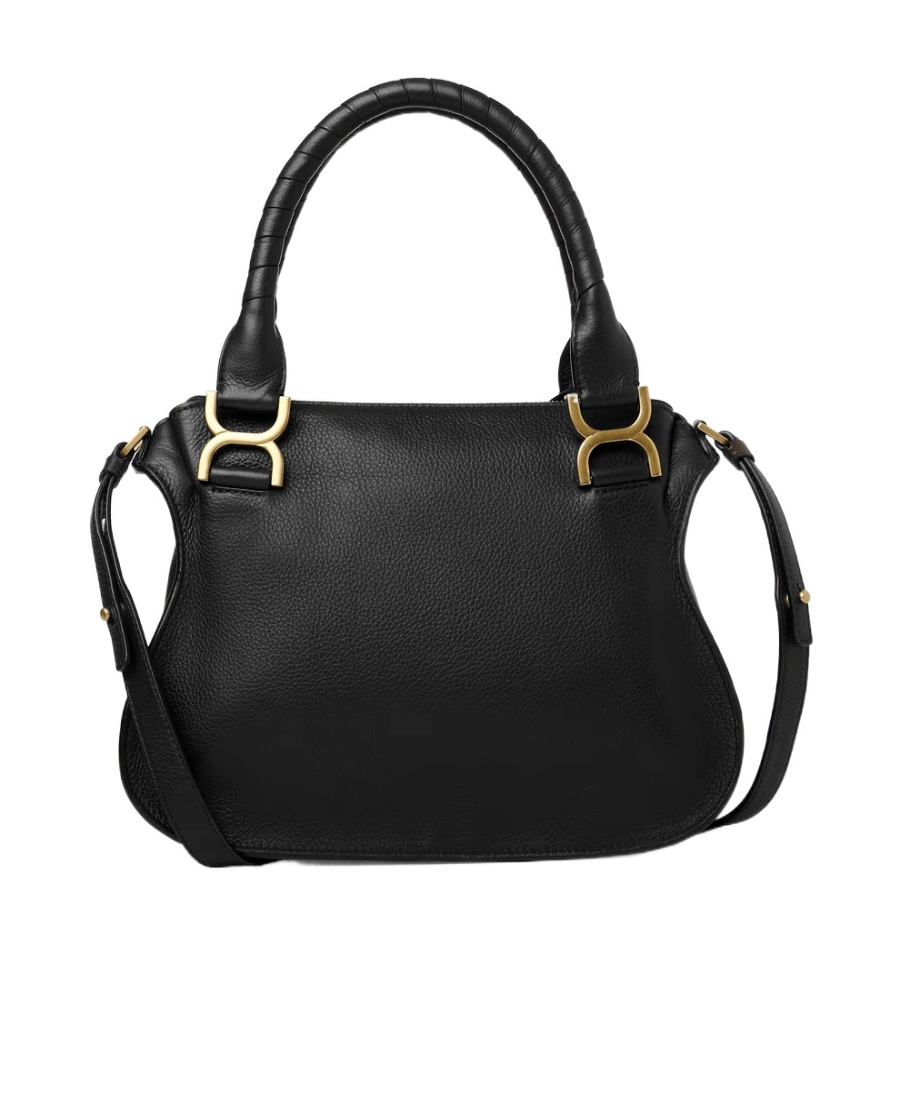 Chloé Marcie Double Tasseled Tote Bag In Black