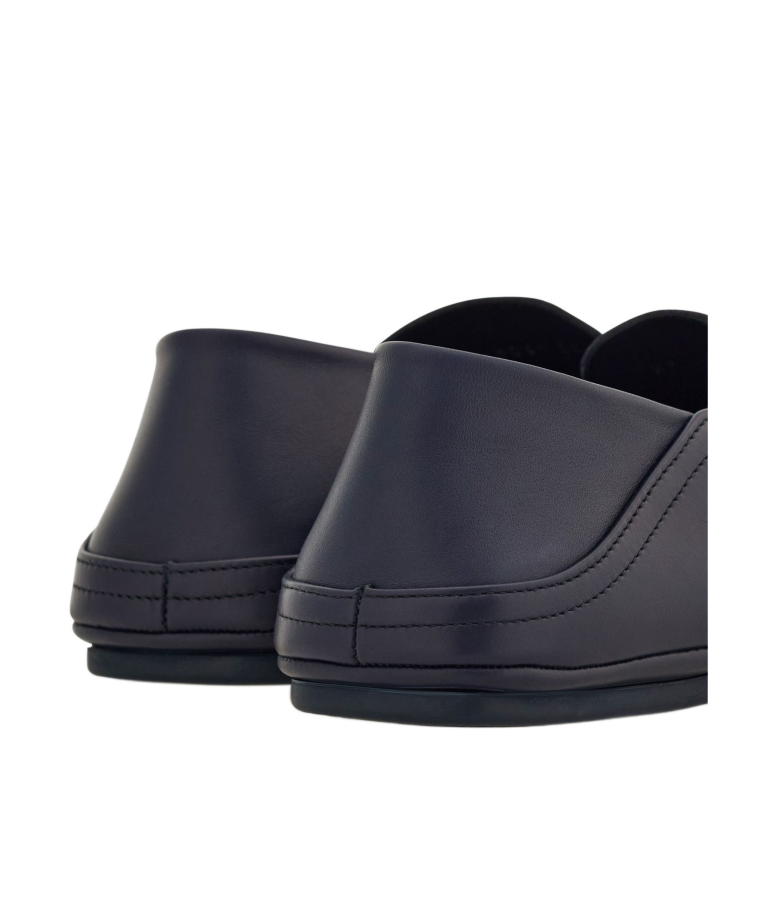 Ferragamo Gancini Leather Loafers In Navy Blue