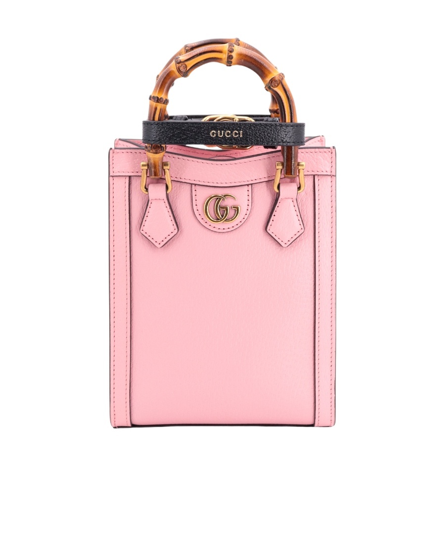 Gucci Diana Leather Tote Bag In Pink