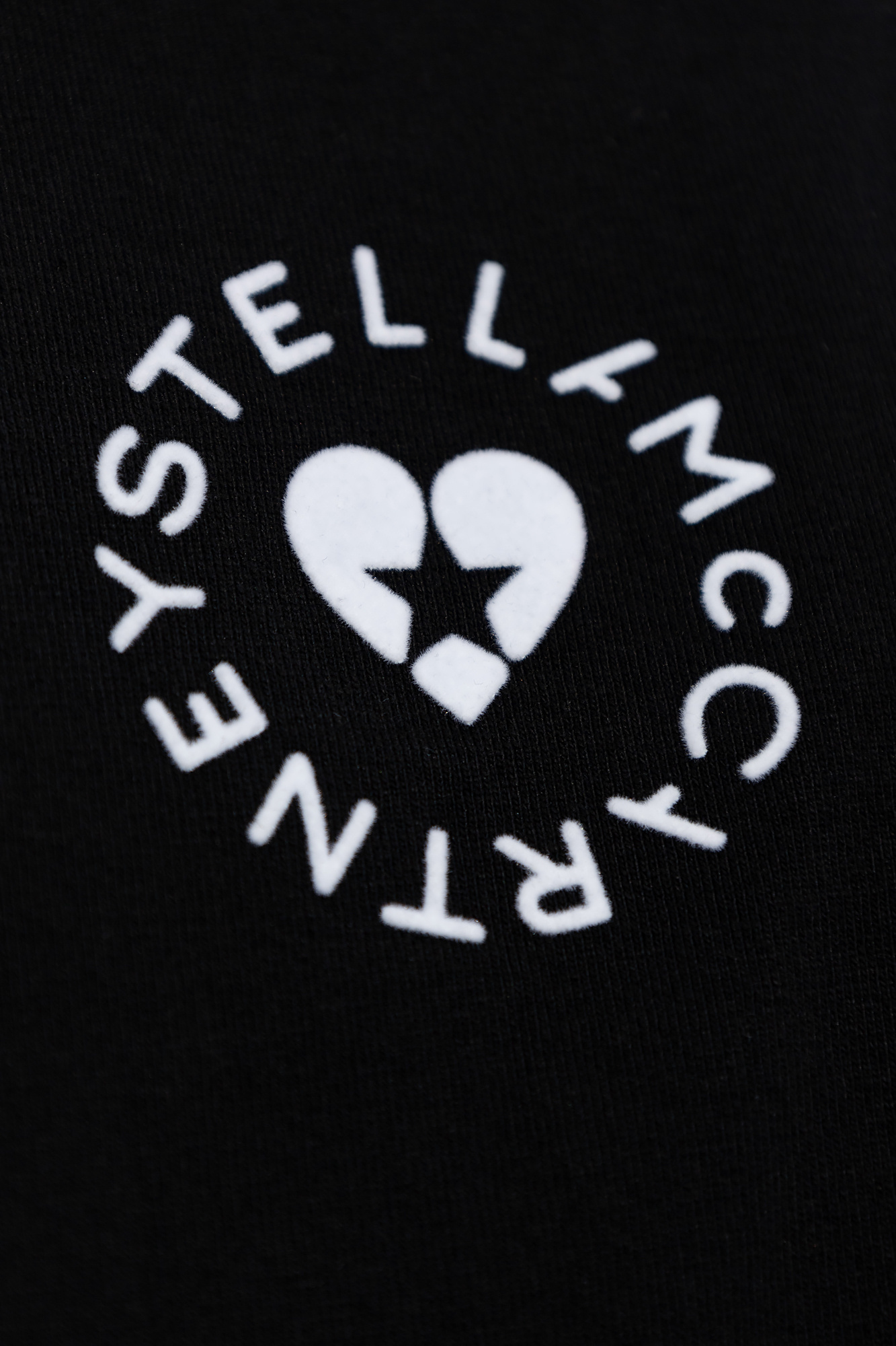Stella Mccartney Heart Logo Print T-shirt In Black