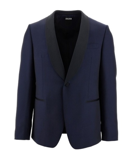 Shop Zegna Long Sleeved Suit Jacket In Black