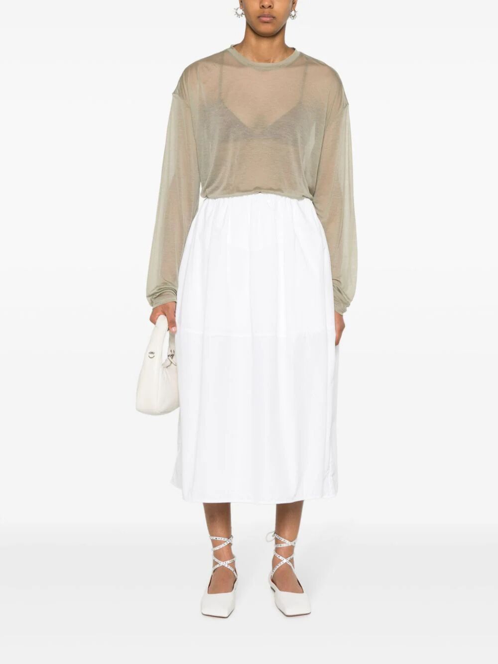 Prada Semi-sheer T-shirt In Green