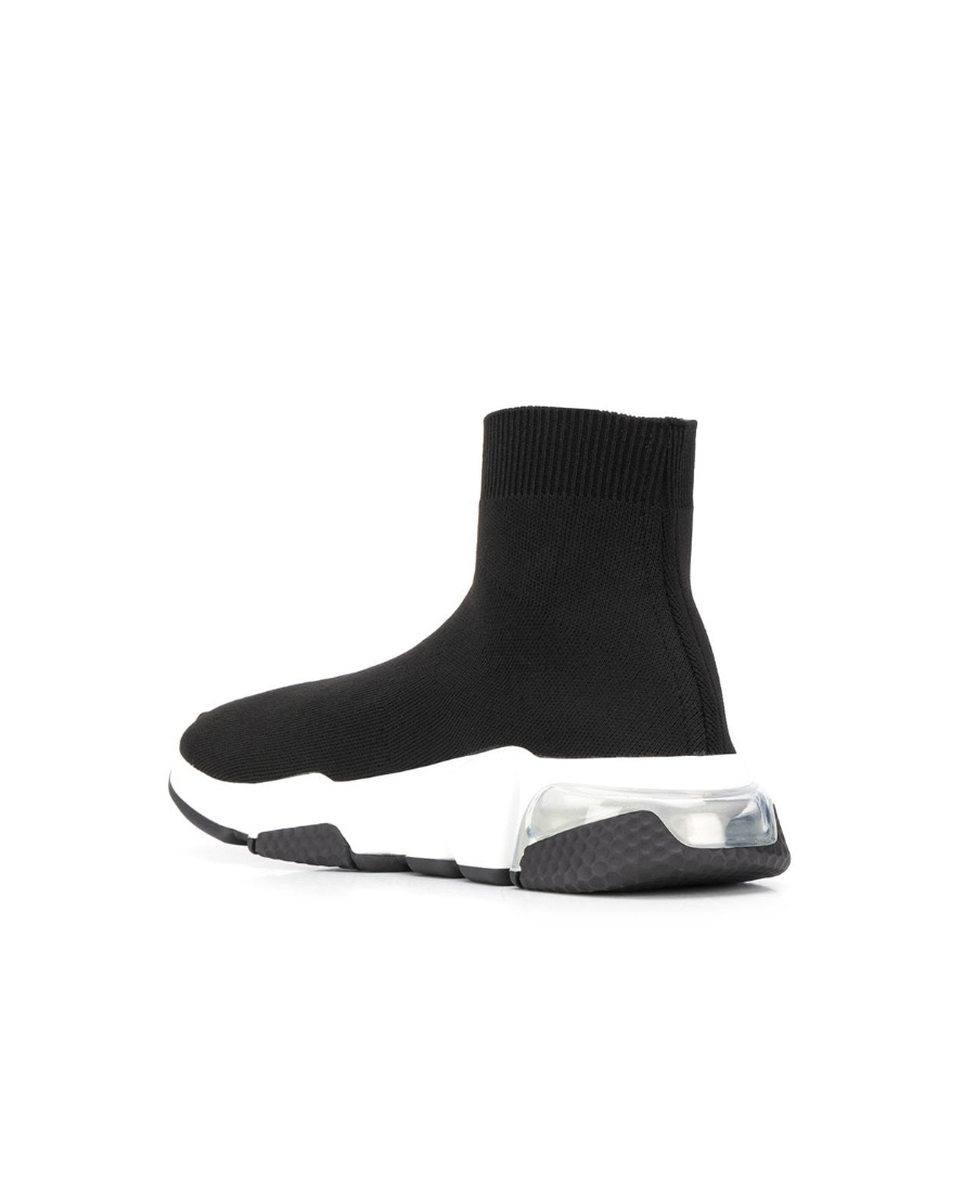 Balenciaga Speed Lt Logo-print Stretch-knit High-top Sneakers In Black
